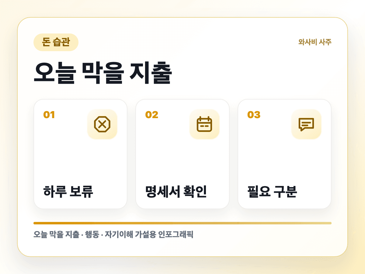 싸게 샀다는 말이 더 비싼 지출이 될 때 실행 순서 인포그래픽