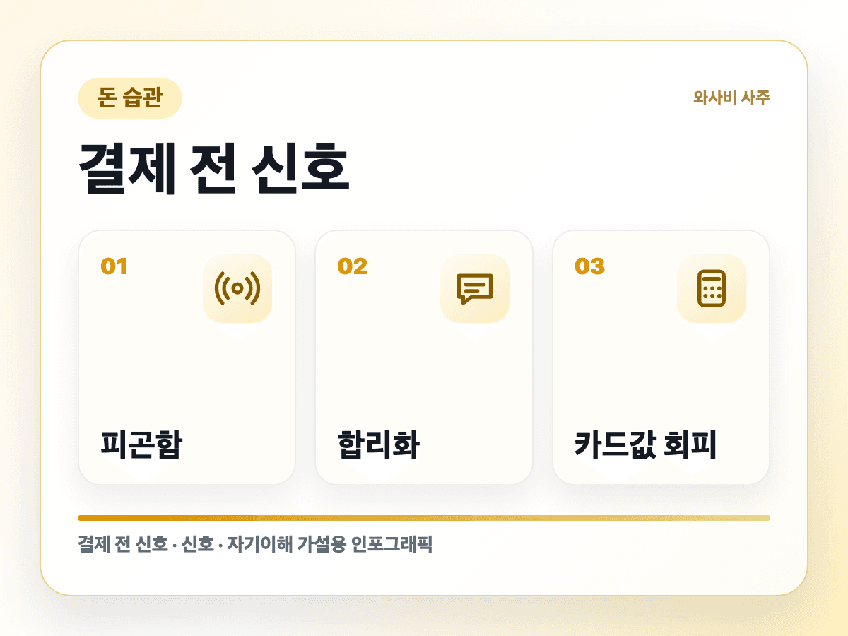 싸게 샀다는 말이 더 비싼 지출이 될 때 초기 신호 인포그래픽