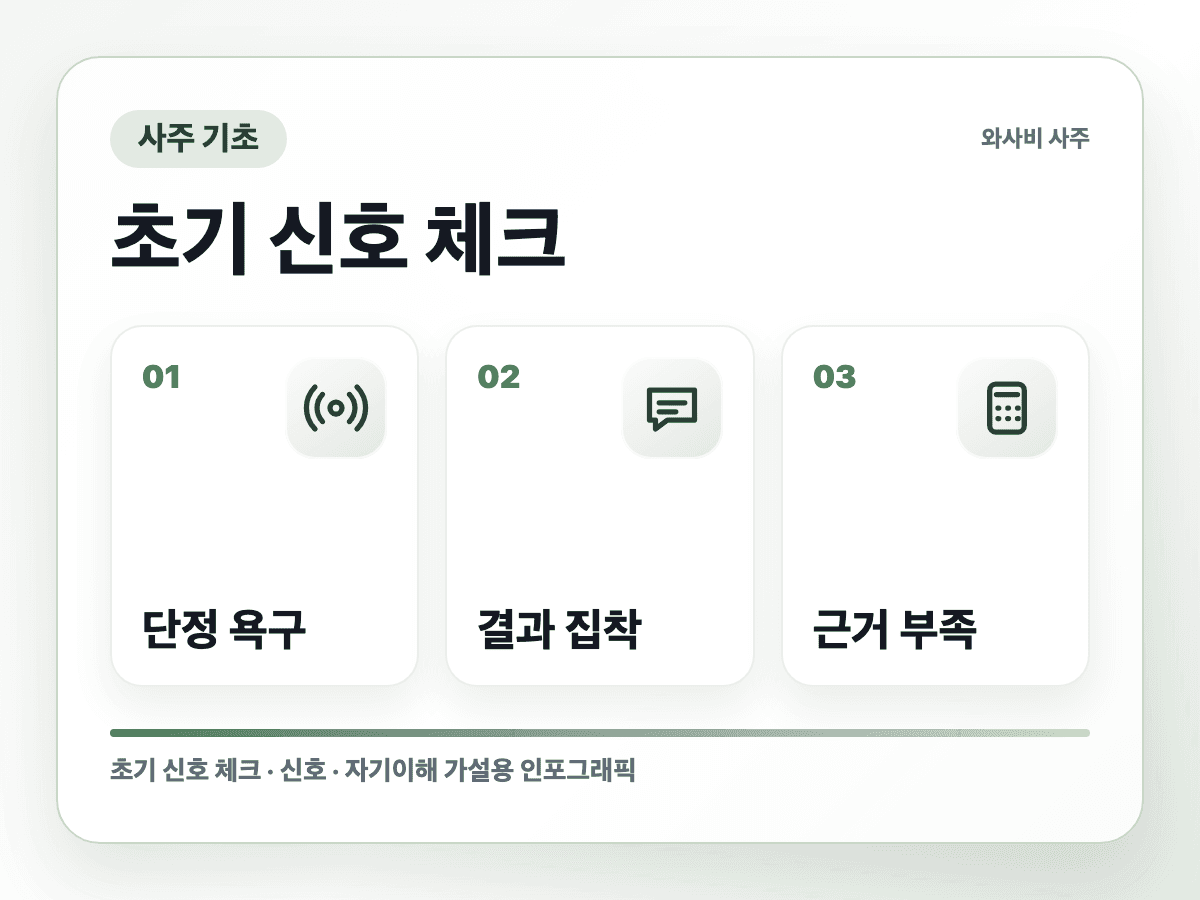 태어난 시간을 몰라도 사주 진단을 볼 수 있을까 초기 신호 인포그래픽